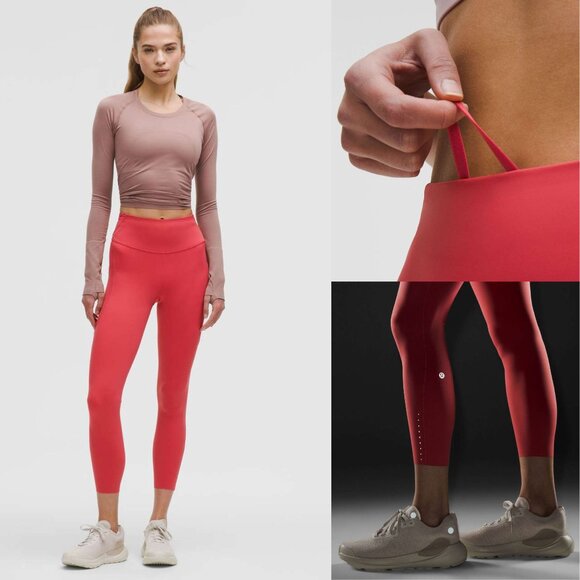 Lululemon Desert Red Fast and Free High-Rise Tight Leggings Size 6 41865 - Picture 1 of 14